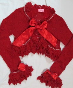 Angelic Pretty Heart Watermark Satin Bow Knit Bolero