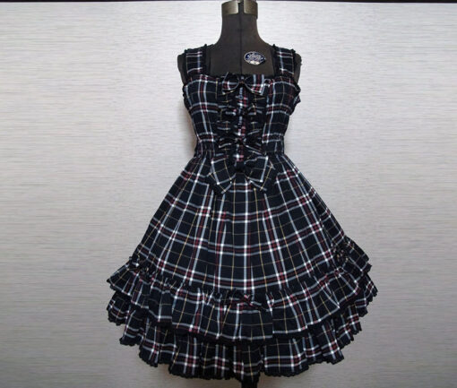 Metamorphose Tartan Check Shirring JSK