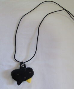 Mint Neko Plushie Black Cat Necklace