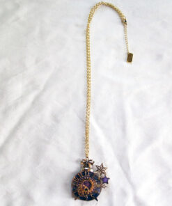 Alice and the Pirates Ticking Clock Stardust Gear Necklace