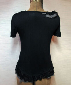 GRAMM Black and Grey Ruffle Cutsew