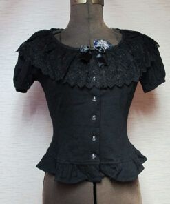 Innocent World Ribbon Lace Short Sleeve Cardigan